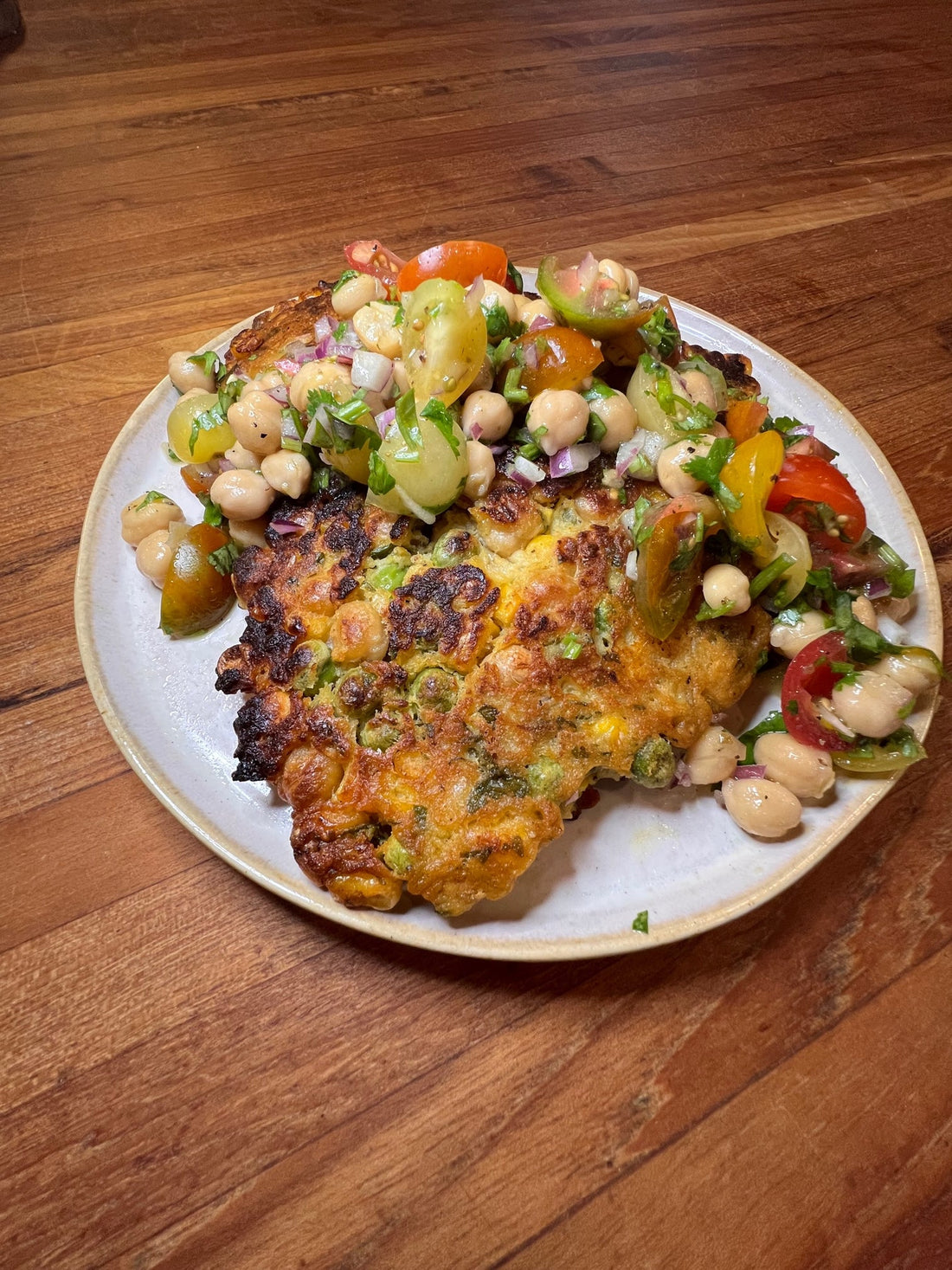 Spiced Corn & Chickpea Fritter