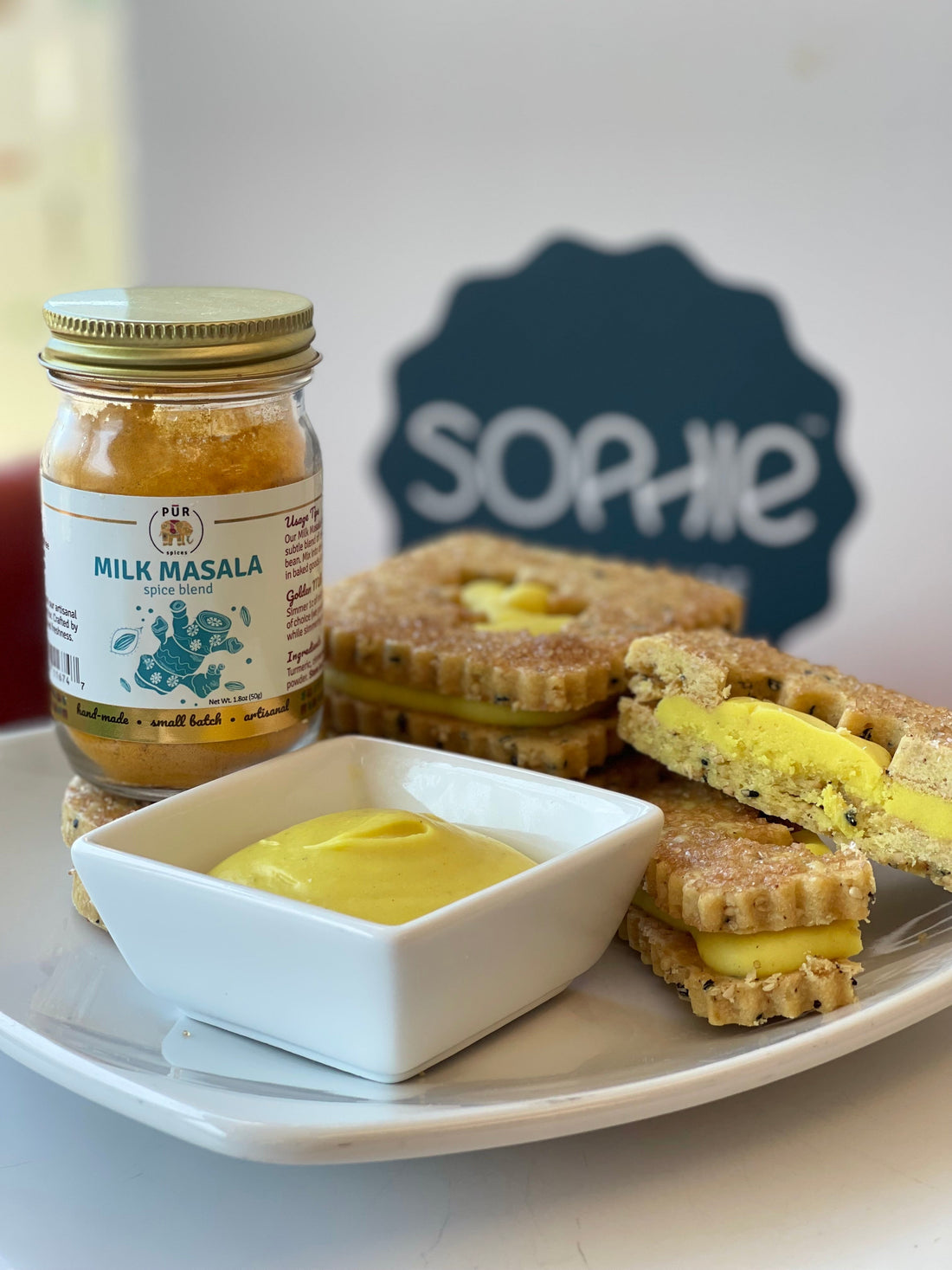 Sesame & Milk Masala Shortbread Sandwich Cookies