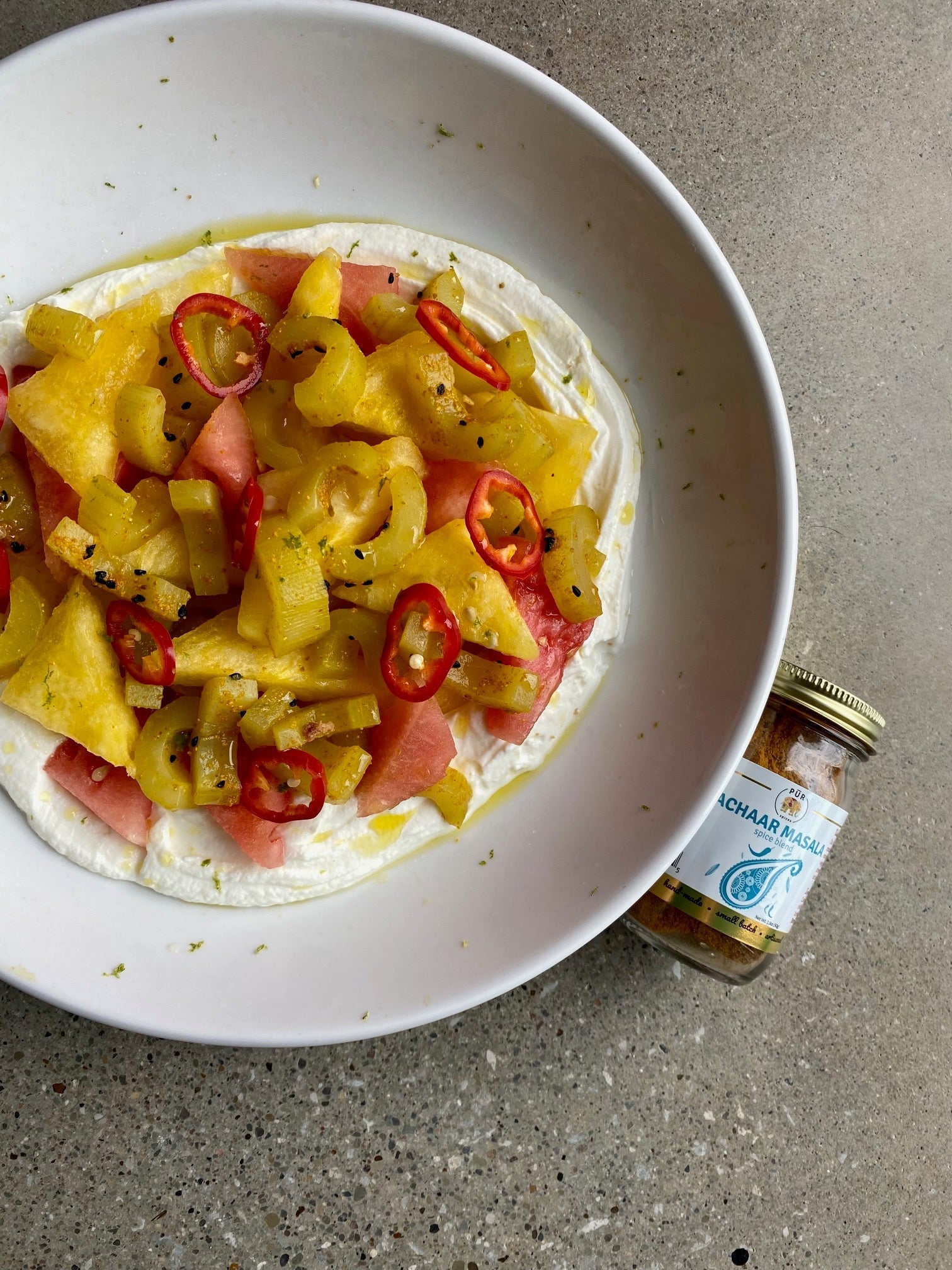Achaar Pickled Cucumbers & Watermelon Salad