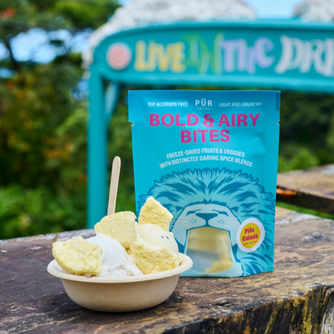 Pina Colada bites with ice cream